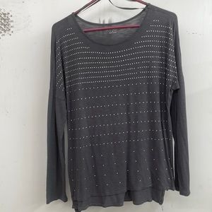 Size L lightweight gray with silver studs women’s top